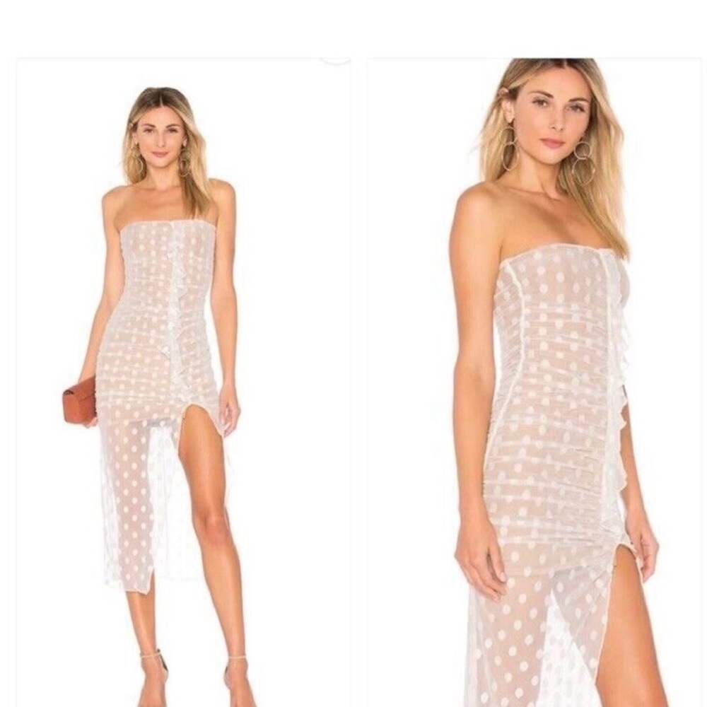 Brady dress majorelle White Strapless Polka Dot Dress